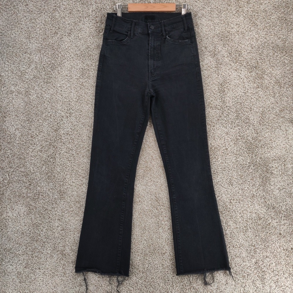 Mother Jeans Womens Size 25 Black Hustler Ankle Fray Bootcut